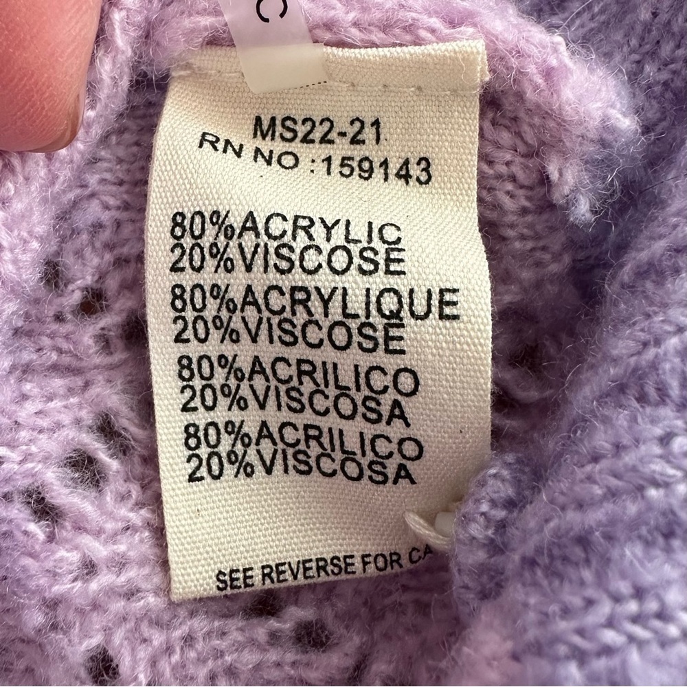 FRNCH Lilly Pointelle Cardigan in Lilac size M - Picture 8 of 9